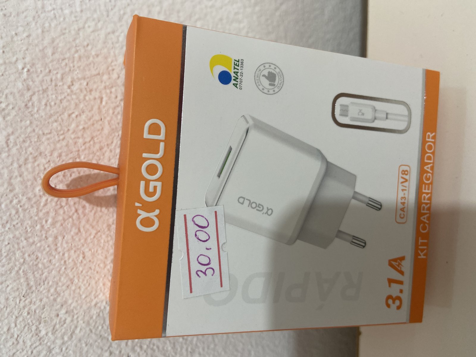 CARREGADOR AGOLD 3.1A CA43-1 V8