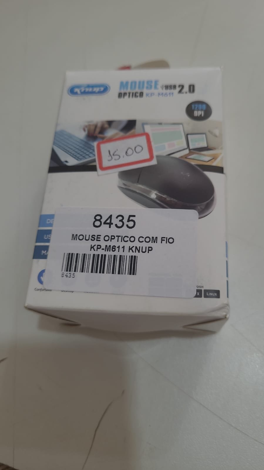 Mouse Optico com fio KP-M611 KNUP