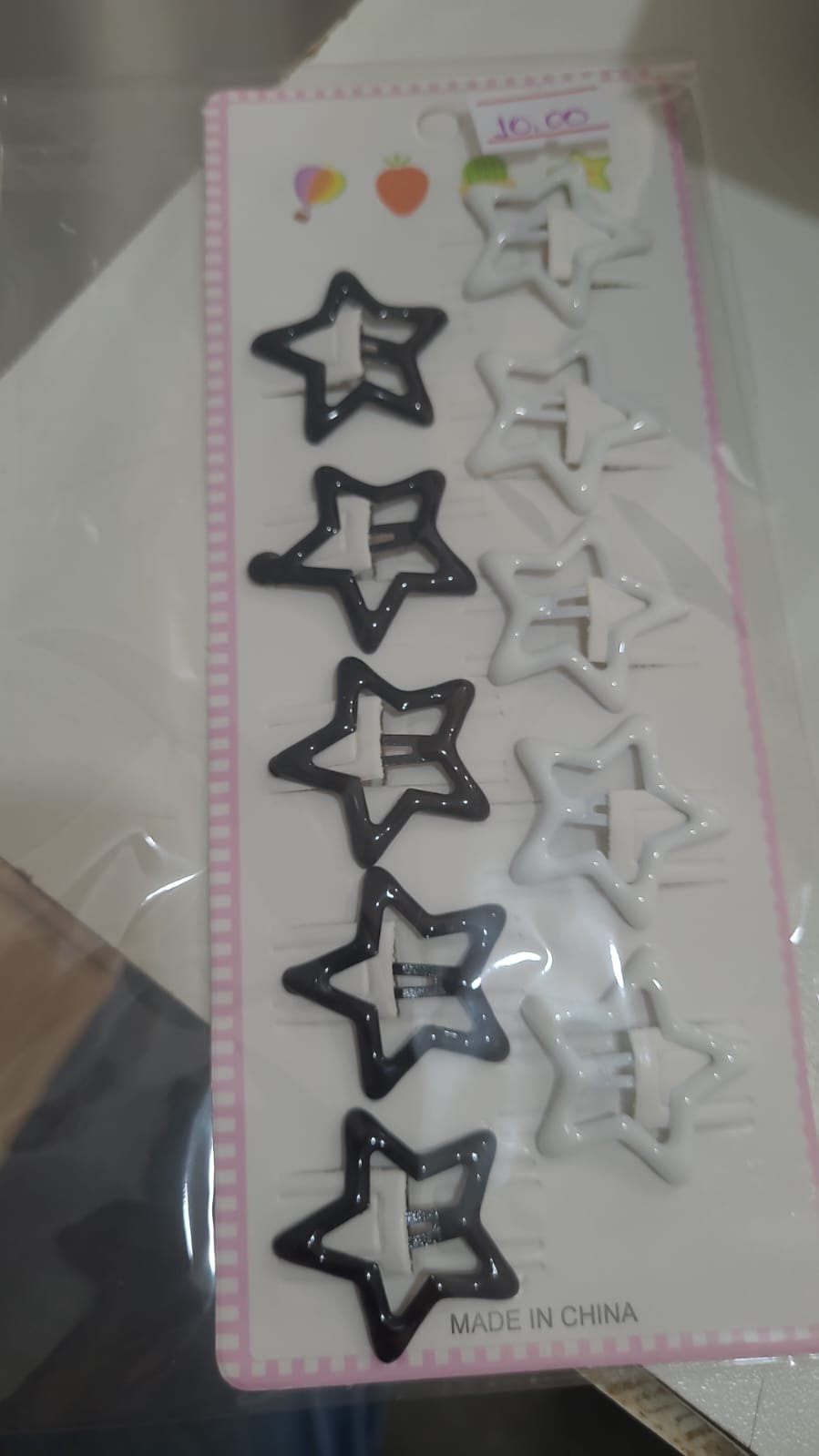 Cartela de Grampos Estrela C/ 10 unidades
